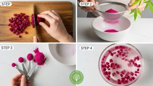 baking with dried red dragon fruit