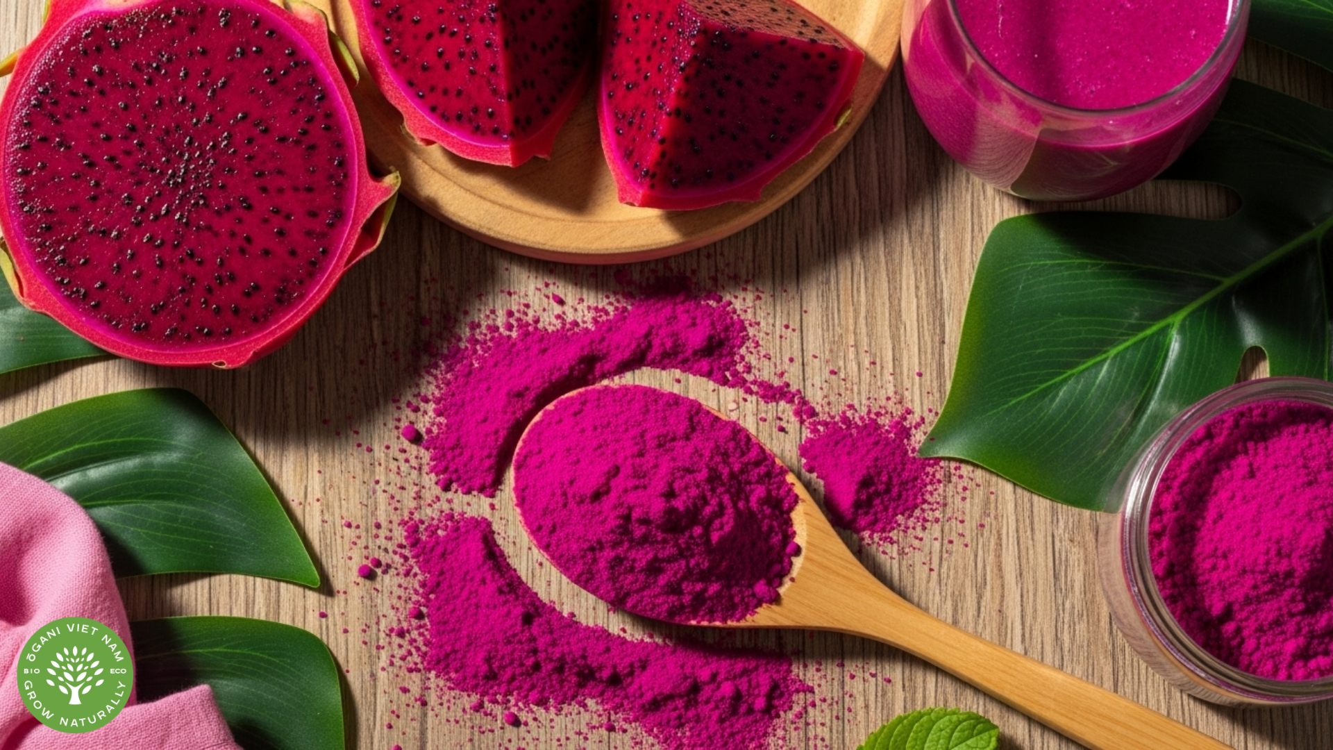 organic red dragon fruit powder